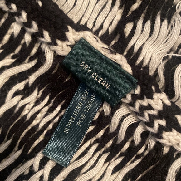 Ralph Lauren Black White Aztec Tribal Knit Sweater Wrap Open Vest RARE - Picture 8 of 8